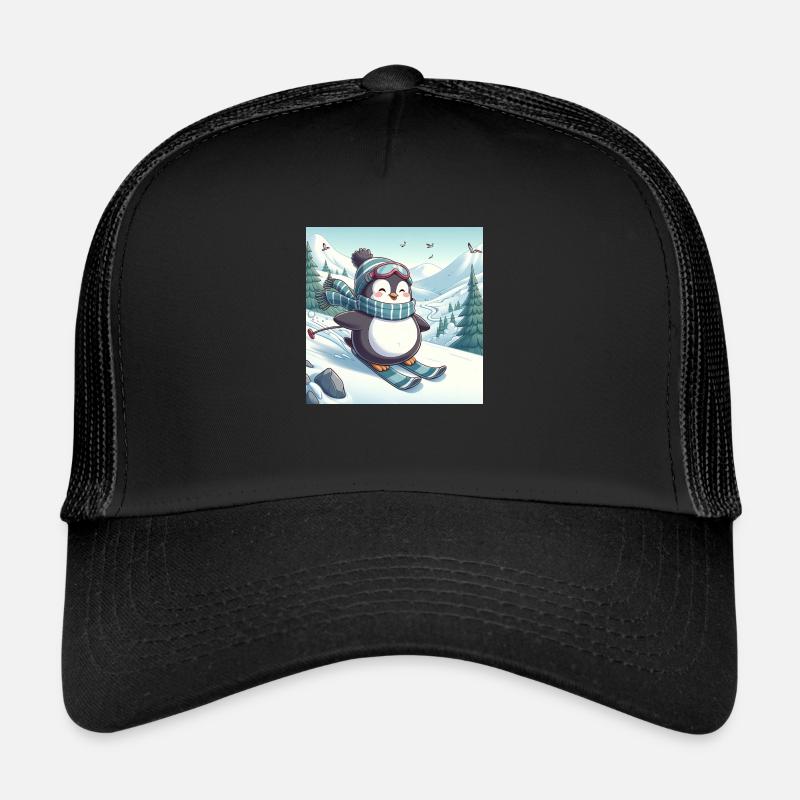 Ski Pinguin - Trucker Cap - Schwarz/Schwarz