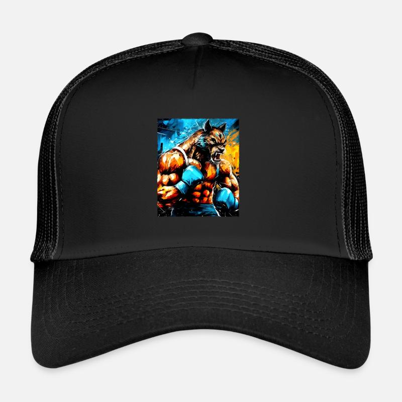 Combattant de boxeur loup Casquette trucker 