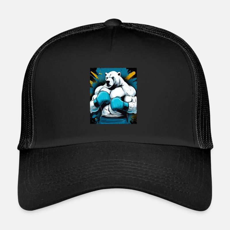 Polar Bear Boxer Fighter Polar Bear Boxing Trucker Cap