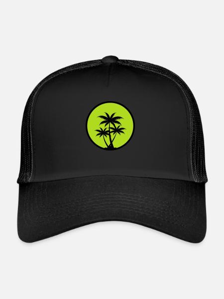 Palmiers - Casquette trucker  - noir/noir - Devant
