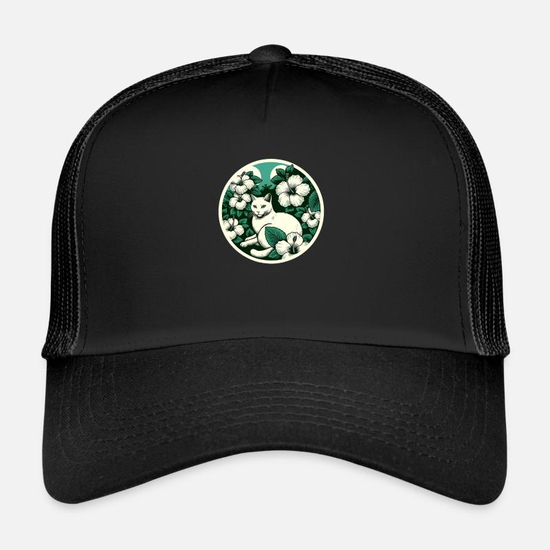 Weiße Katzenblumen Trucker Cap