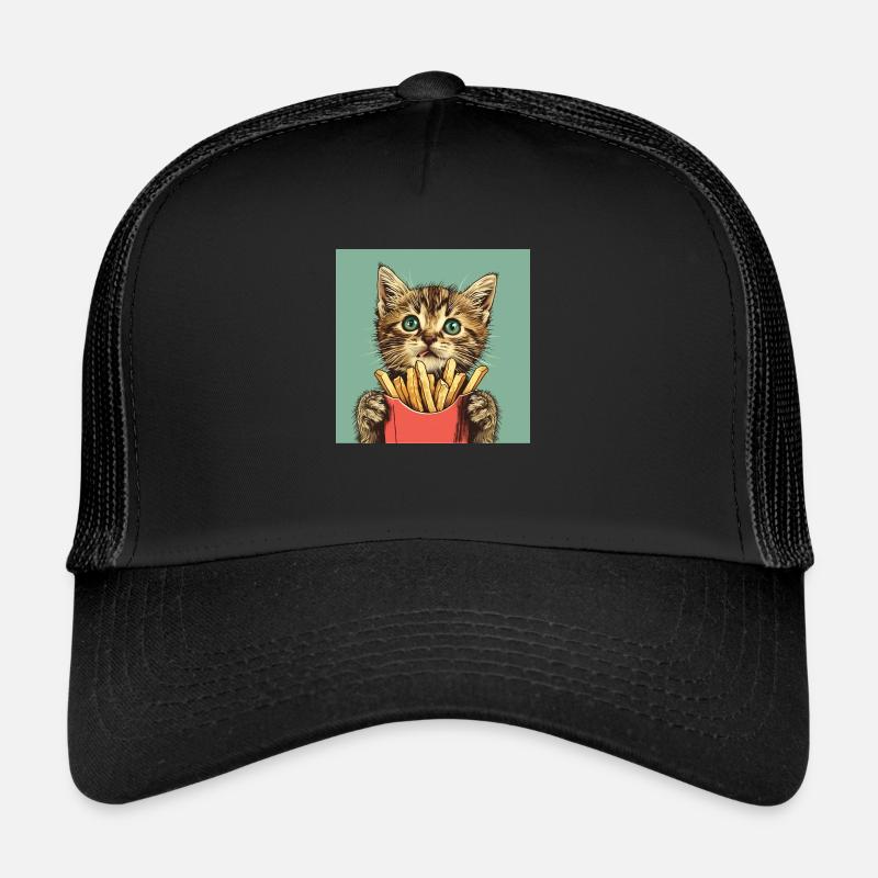 Katze - Trucker Cap - Schwarz/Schwarz