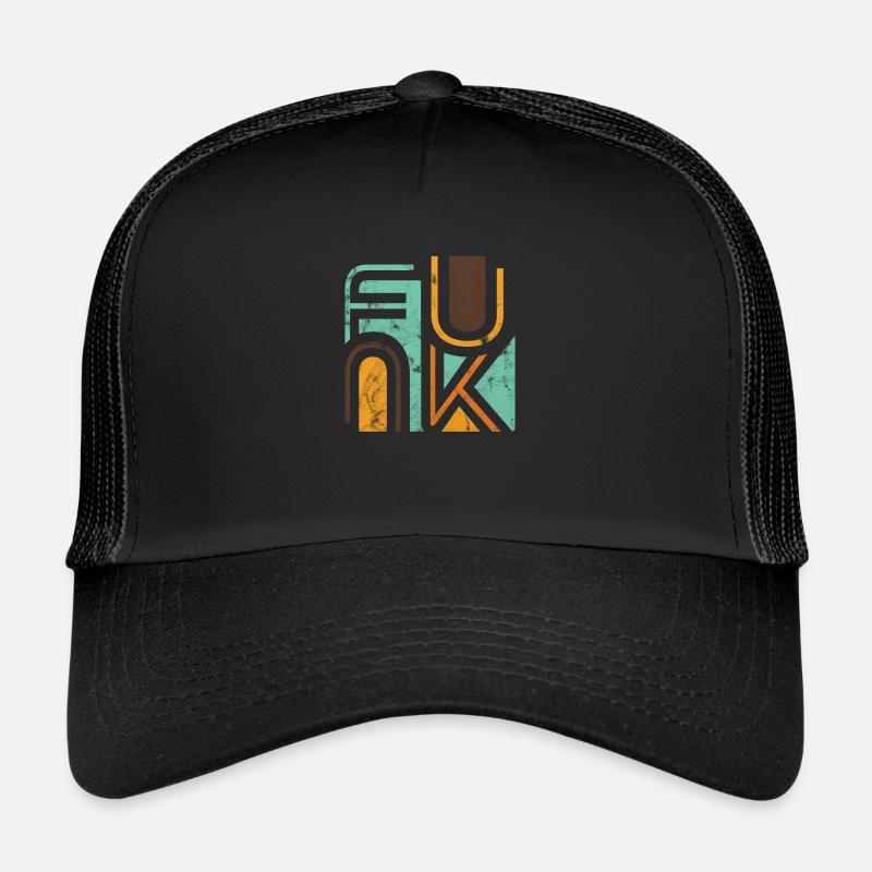 Funk Rétro - Casquette trucker  - noir/noir