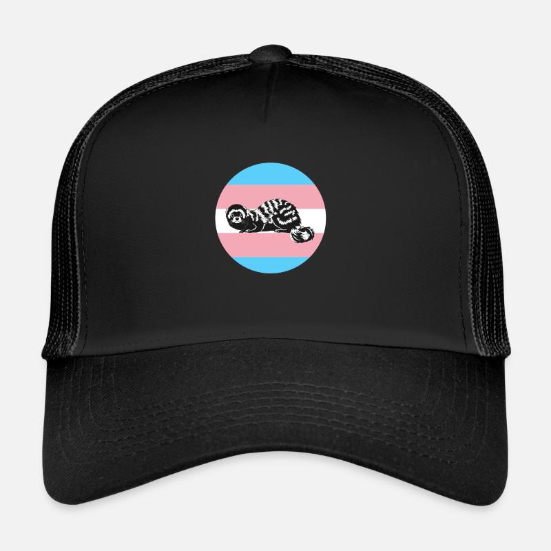 Ferrets for trans rights - Trucker Cap - black/black