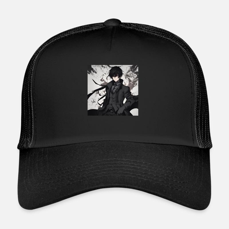 Anime dark boy - Casquette trucker  - noir/noir