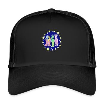 Space Belly Buttons Fan Artikel Shirt Becher Pixel - Trucker Cap - Schwarz/Schwarz - Vorne