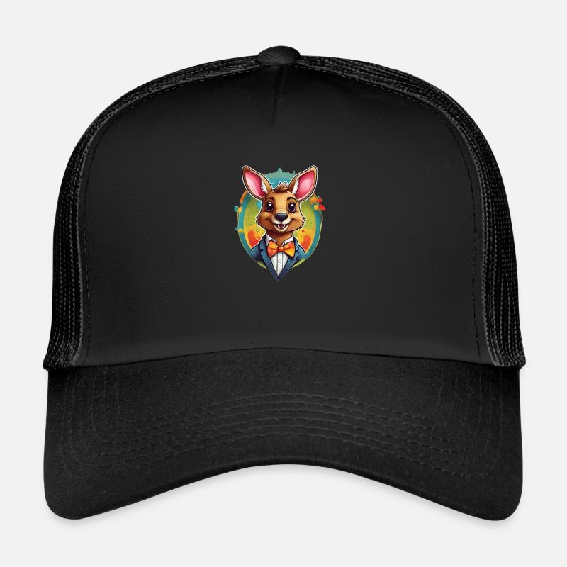 Lustiges Comic Känguru - Trucker Cap - Schwarz/Schwarz