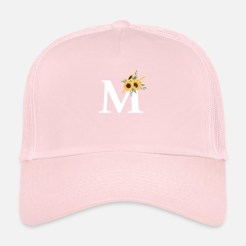 Buchstabe m Blumen-Sonnenblume Trucker Cap