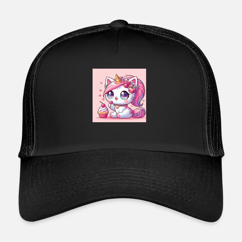 Unicorn Cat - Trucker Cap - black/black