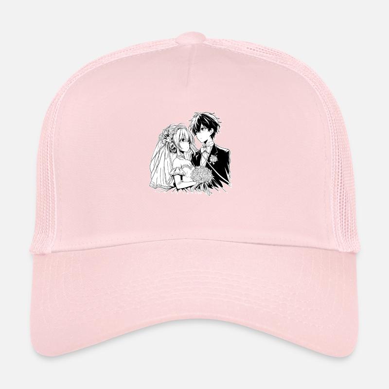 Bride and Groom Anime Illustration Trucker Cap