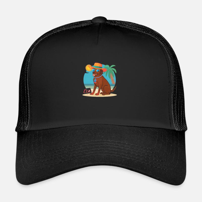 CHIEN A LA PLAGE - Casquette trucker  - noir/noir