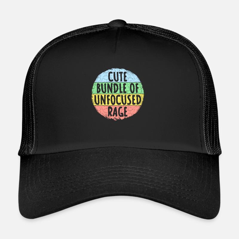 Drôle Mignon Bundle De Rage Non Focalisée Arc-en-Ciel Goth Casquette trucker 