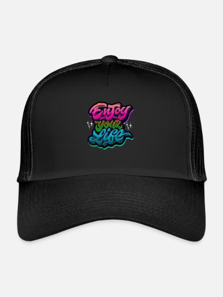 slogan illustration style art vecteur mode graphiques - Casquette trucker  - noir/noir - Devant