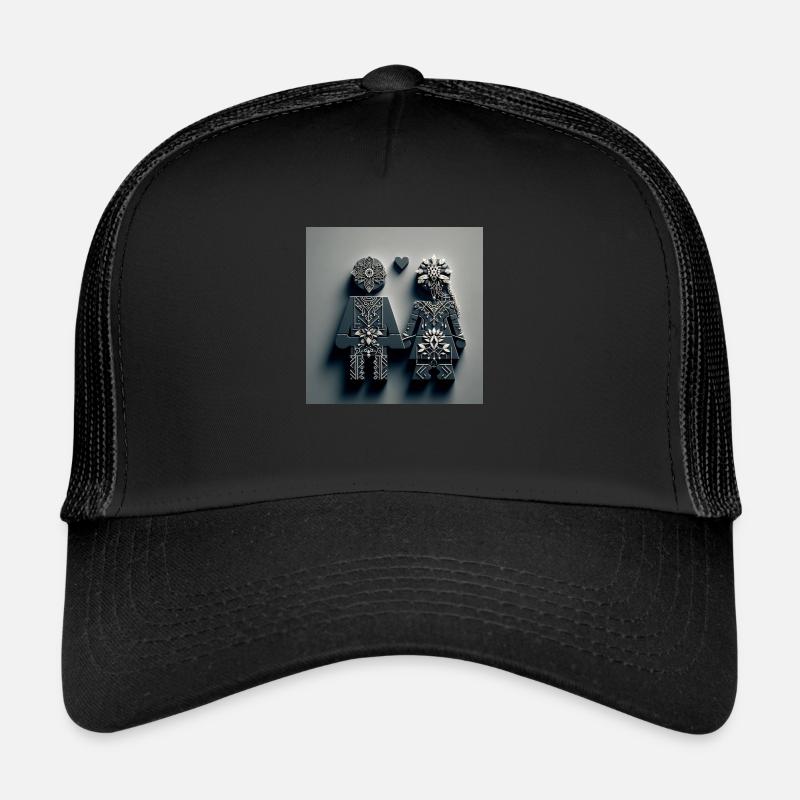 Paar Hand in Hand - Trucker Cap - Schwarz/Schwarz