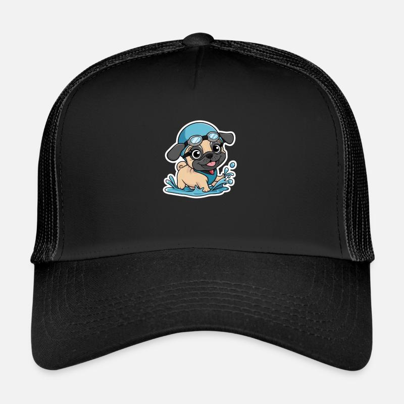 Mops-Schwimmparty: Planschspaß mit Welpen! Trucker Cap