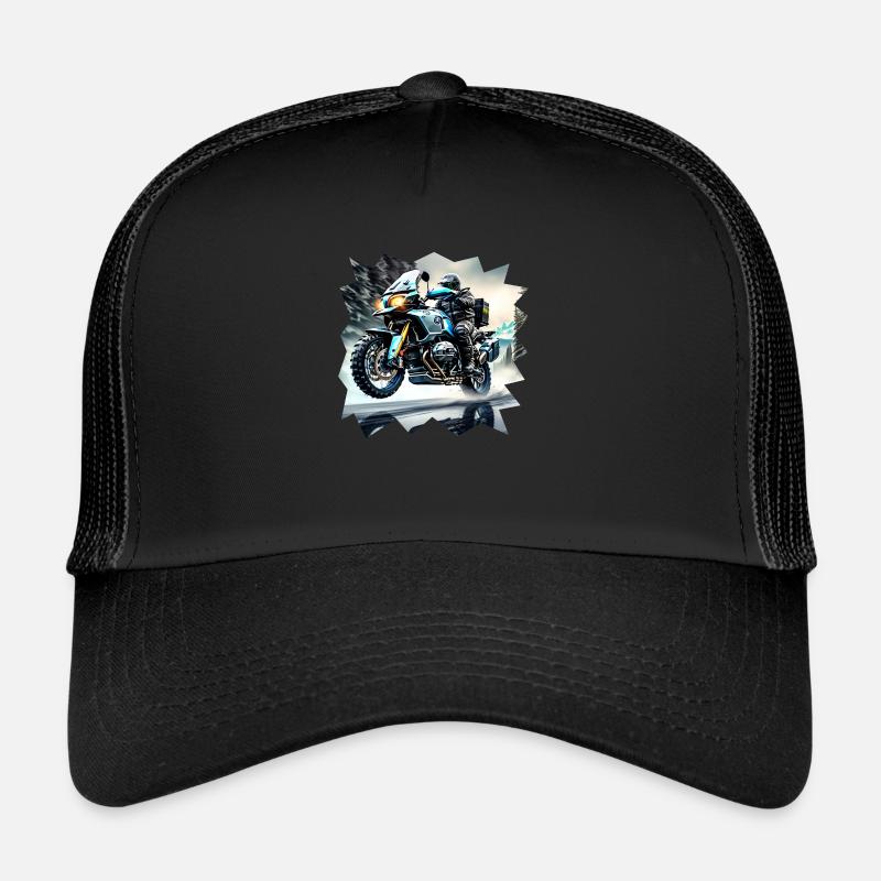 Surface de route mouillée de moto Casquette trucker 