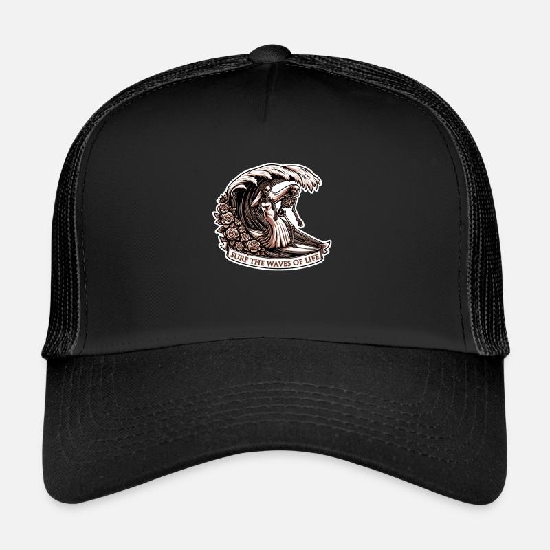 SURF THE WAVES - Trucker Cap - black/black