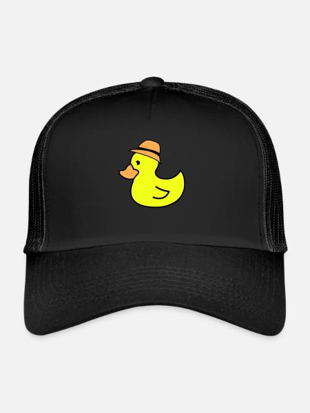 Chapeau de canard - Casquette trucker  - noir/noir - Devant