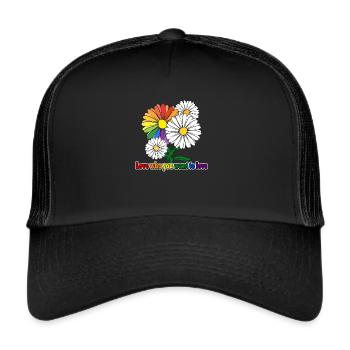 Love who you want to love - Trucker Cap - Schwarz/Schwarz - Vorne