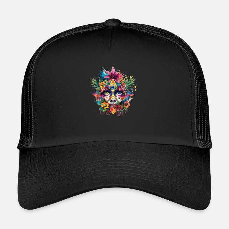 Crypto BTC ETH Bitcoin Art Face Coloré Casquette trucker 