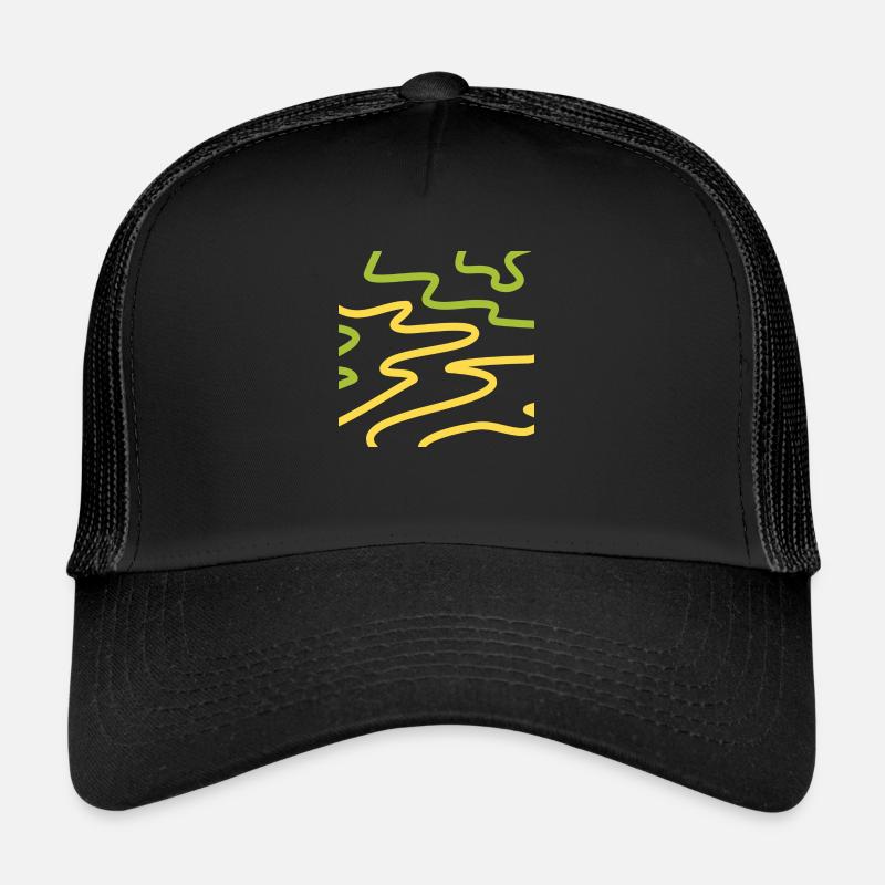 Abstrait Three - Casquette trucker  - noir/noir