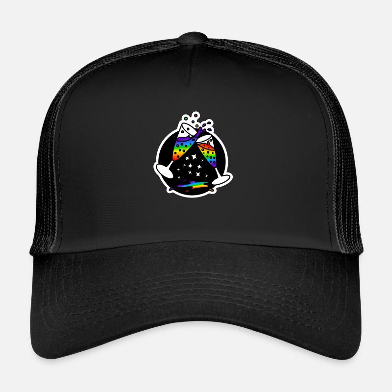 Sekt Gläser Prost zum Wohl : Sticky Queer Pride Trucker Cap