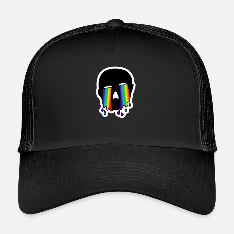 Heulend Weinend Hoch-Traurig : Sticky Queer Pride - Trucker Cap - Schwarz/Schwarz