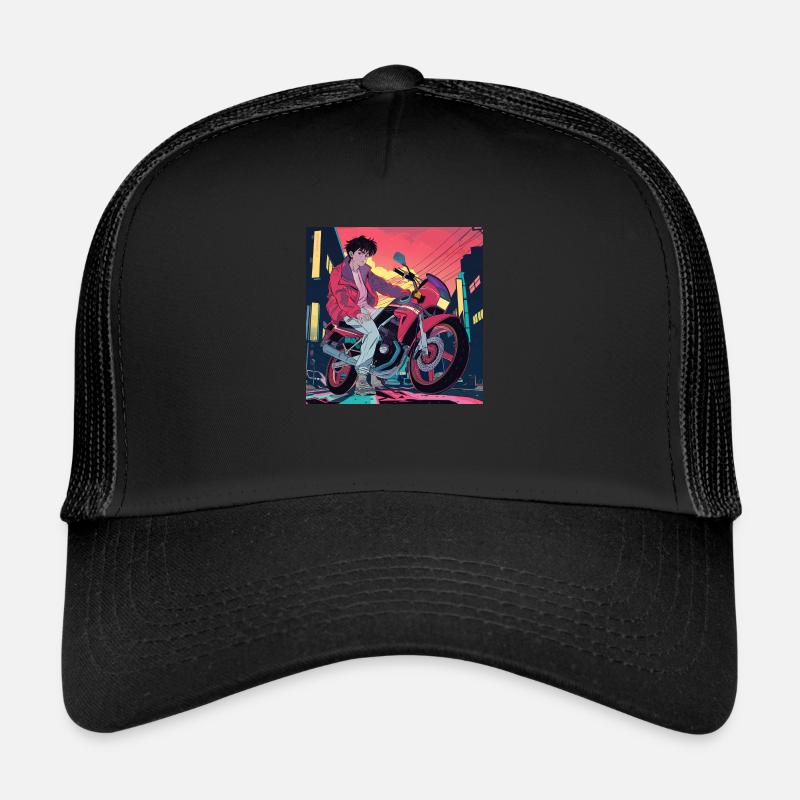 Années 80 Anime Guy Calmant Impression de mode de haute qualité Casquette trucker 