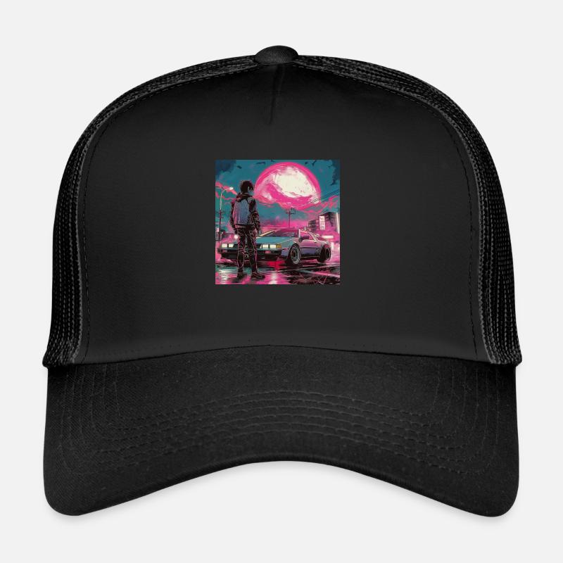 Années 80 Anime Guy Calmant Impression de mode de haute qualité Casquette trucker 