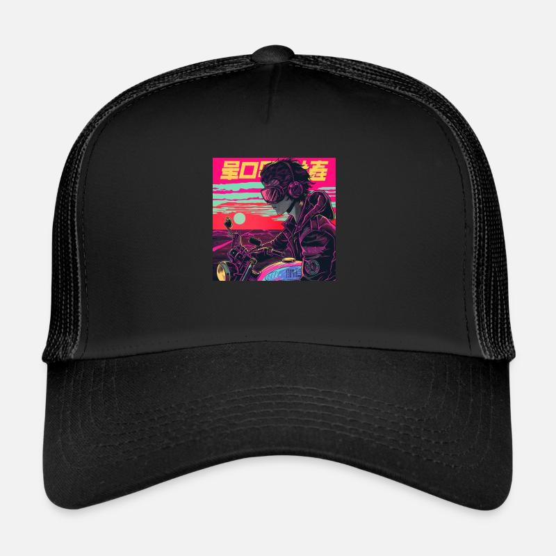 Années 80 Anime Guy Calmant Impression de mode de haute qualité Casquette trucker 