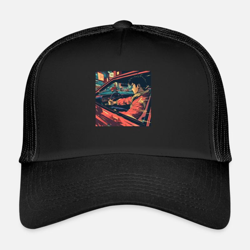 Années 80 Anime Guy Calmant Impression de mode de haute qualité Casquette trucker 