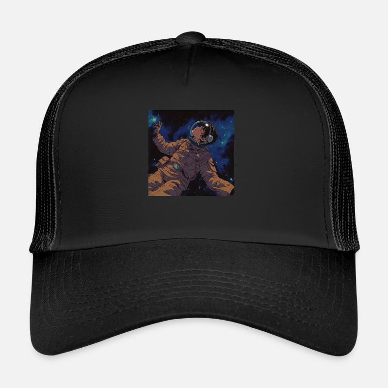 Un gars d’anime des années 80 écoutant de la musique dans l’espace Casquette trucker 