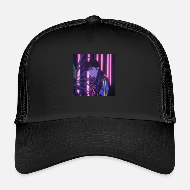 Années 80 Anime Guy Calmant Impression de mode de haute qualité Casquette trucker 
