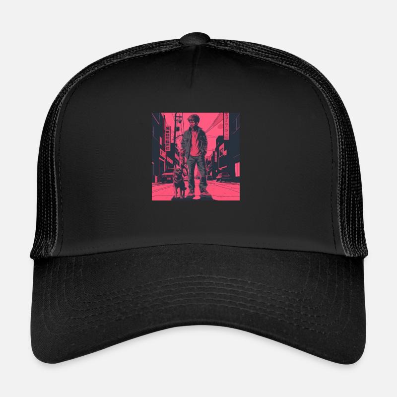 Années 80 Anime Guy Calmant Impression de mode de haute qualité Casquette trucker 