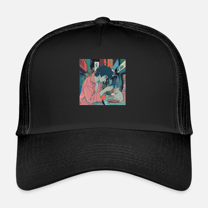 Années 80 Anime Guy Calmant Impression de mode de haute qualité Casquette trucker 