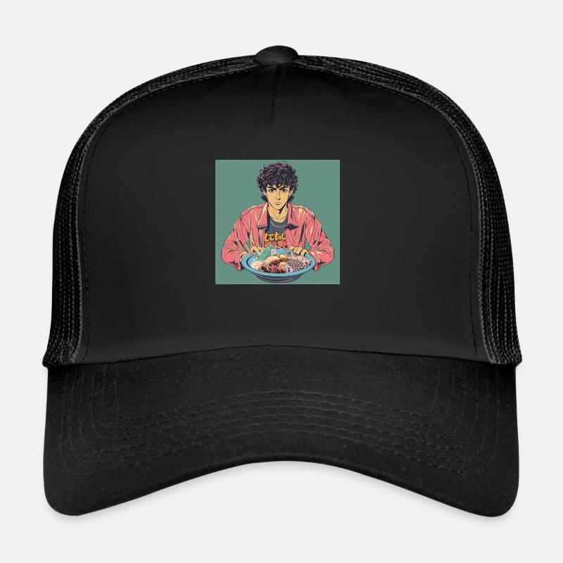 Années 80 Anime Guy Calmant Impression de mode de haute qualité Casquette trucker 
