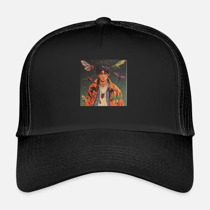 Années 80 Anime Guy Calmant Impression de mode de haute qualité Casquette trucker 