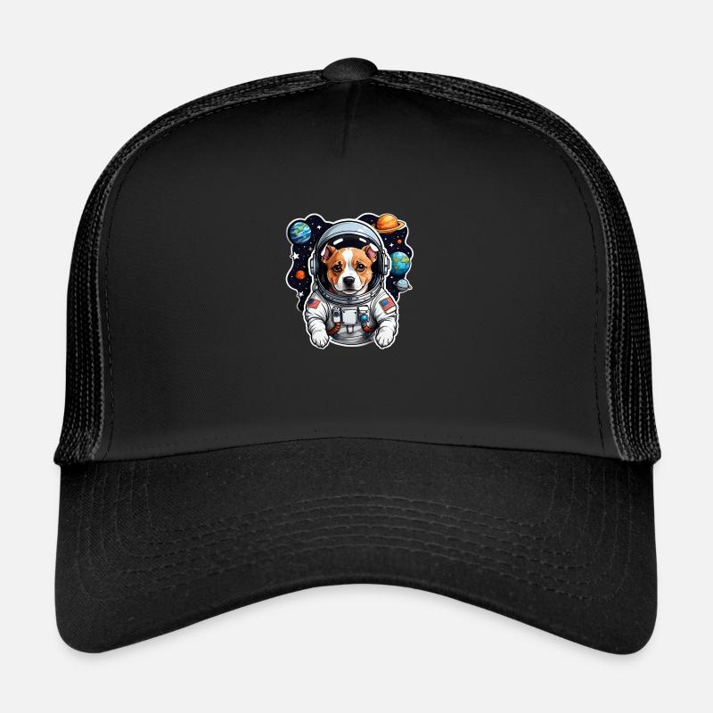 Space Dog with Planets - Trucker Cap - black/black
