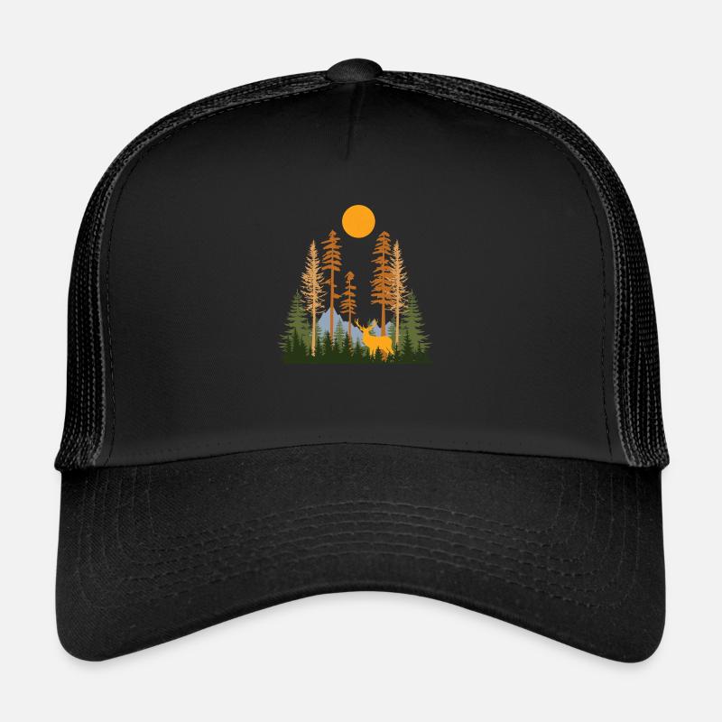Forêt cachée et cerfs Casquette trucker 