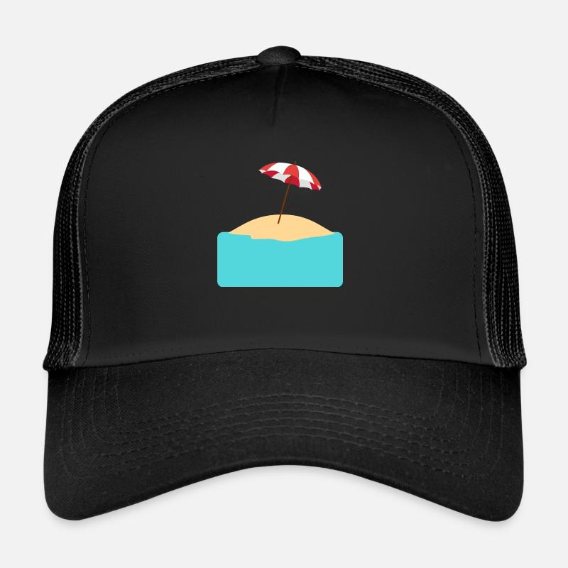 Plage avec île à remplir - Casquette trucker  - noir/noir