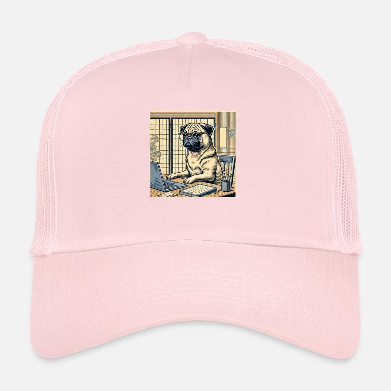 Japan Ukijo e Stil Schreibtisch Mops Trucker Cap