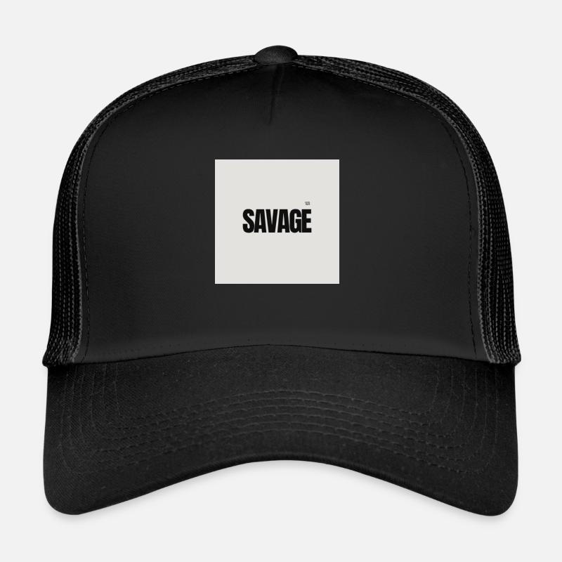 savage 4 - Trucker Cap - Schwarz/Schwarz