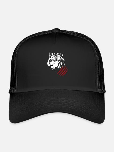 Tête de loup - Casquette trucker - noir/noir
