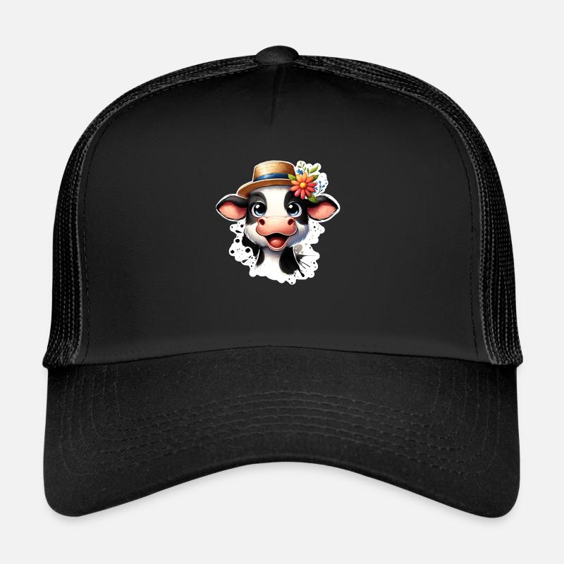 Kälbchen fröhlich - Trucker Cap - Schwarz/Schwarz