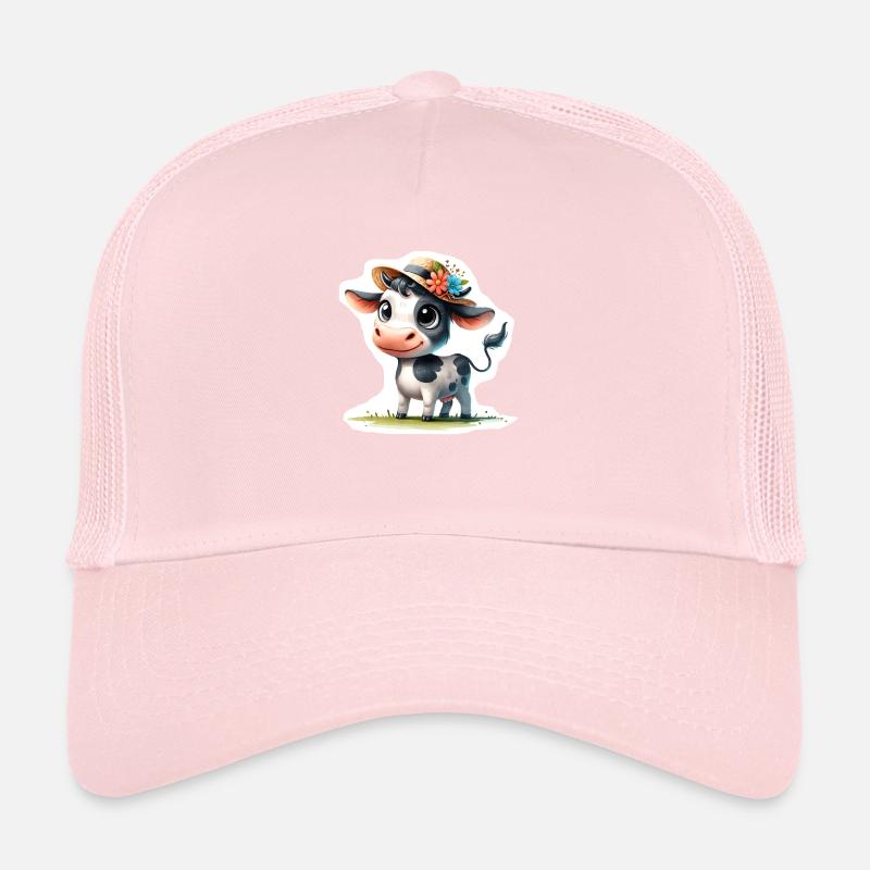 Calf with straw hat Trucker Cap