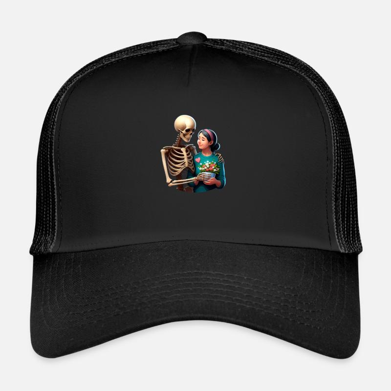 squelette avec une fille Casquette trucker 