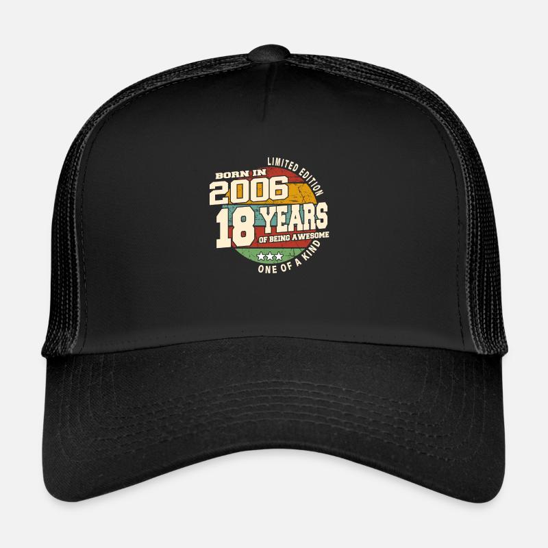 2006 Vintage Retro Classique 18 ans - Casquette trucker - noir/noir