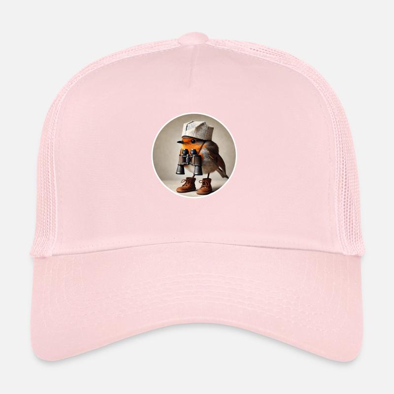 Robin avec chapeau de journal et jumelles Casquette trucker 