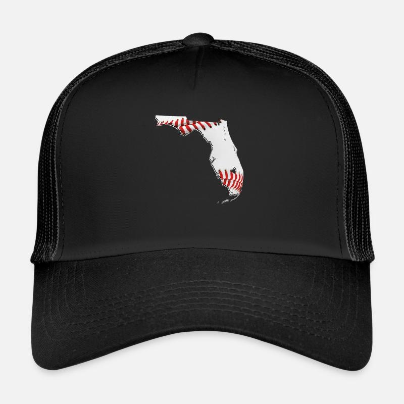 Real Baseball in Florida State Map Trucker Cap