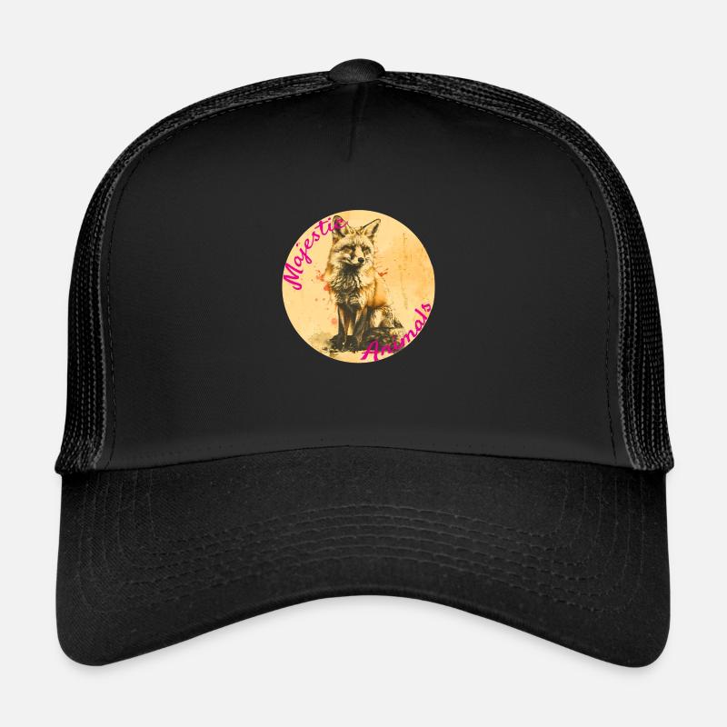 Majestic Animals: Clever Fox - Trucker Cap - black/black